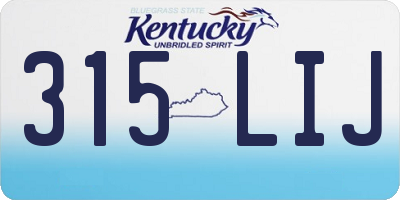 KY license plate 315LIJ