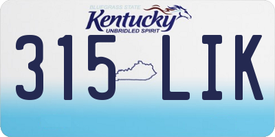 KY license plate 315LIK