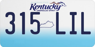 KY license plate 315LIL