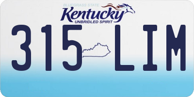 KY license plate 315LIM