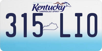 KY license plate 315LIO