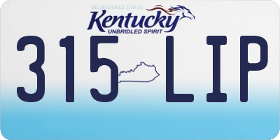 KY license plate 315LIP