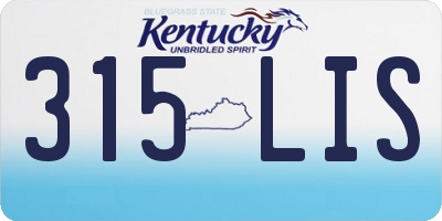 KY license plate 315LIS