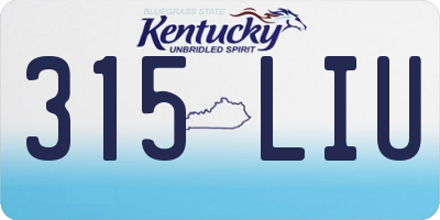 KY license plate 315LIU