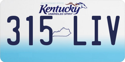 KY license plate 315LIV