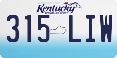KY license plate 315LIW