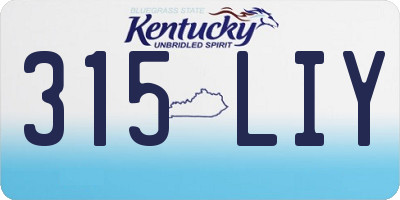 KY license plate 315LIY