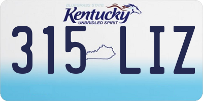 KY license plate 315LIZ