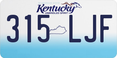 KY license plate 315LJF