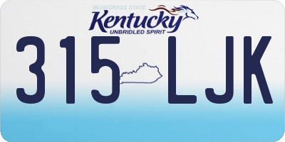 KY license plate 315LJK