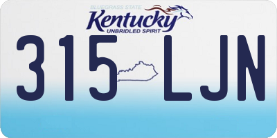 KY license plate 315LJN