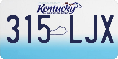 KY license plate 315LJX