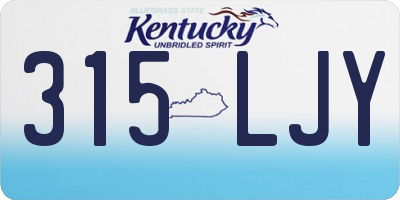 KY license plate 315LJY