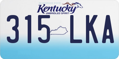 KY license plate 315LKA