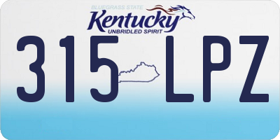 KY license plate 315LPZ