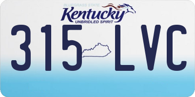 KY license plate 315LVC