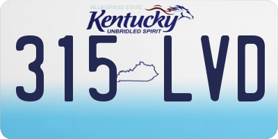 KY license plate 315LVD