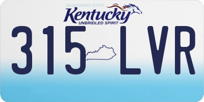 KY license plate 315LVR