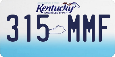 KY license plate 315MMF