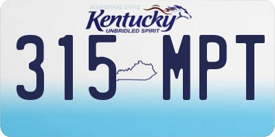 KY license plate 315MPT