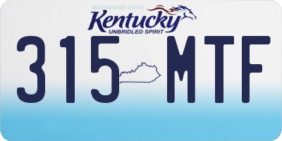 KY license plate 315MTF