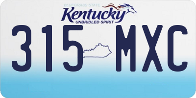KY license plate 315MXC