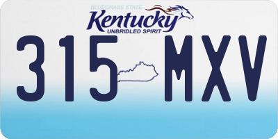 KY license plate 315MXV
