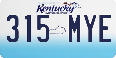 KY license plate 315MYE