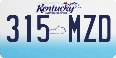 KY license plate 315MZD
