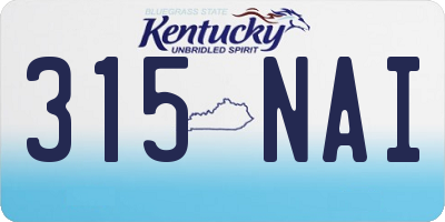 KY license plate 315NAI