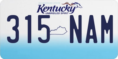 KY license plate 315NAM