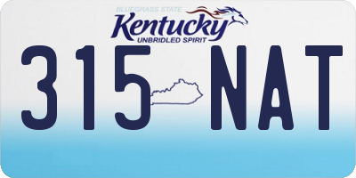 KY license plate 315NAT