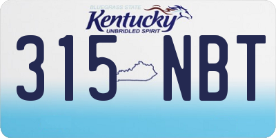 KY license plate 315NBT