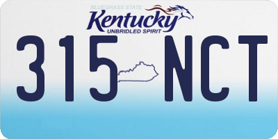 KY license plate 315NCT