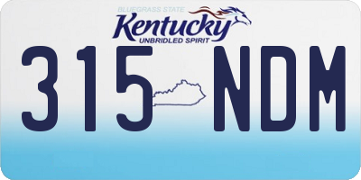 KY license plate 315NDM
