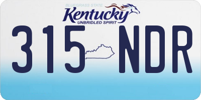 KY license plate 315NDR