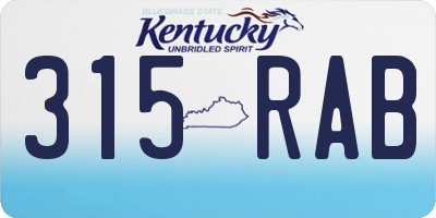 KY license plate 315RAB