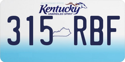KY license plate 315RBF