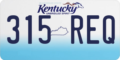 KY license plate 315REQ