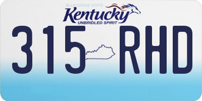 KY license plate 315RHD