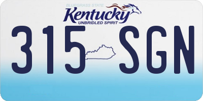 KY license plate 315SGN