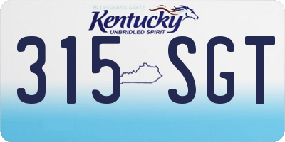 KY license plate 315SGT