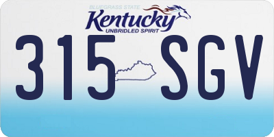 KY license plate 315SGV