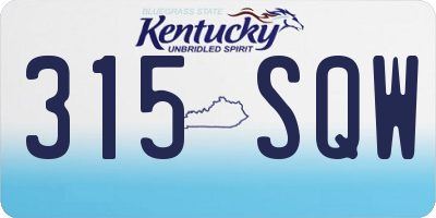 KY license plate 315SQW