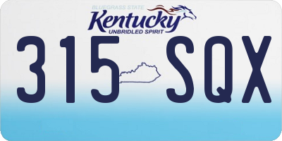 KY license plate 315SQX