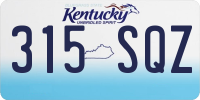 KY license plate 315SQZ