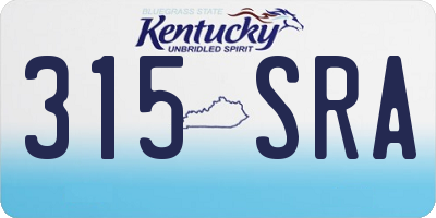 KY license plate 315SRA