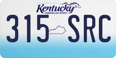 KY license plate 315SRC