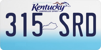 KY license plate 315SRD
