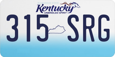 KY license plate 315SRG